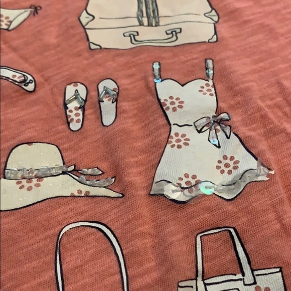 Girls Abercrombie peach tank with sequin detail - Picture 2 of 9